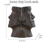 jinhuoba Decorative Bookends Easter Island Book Ends, Modern Book Holder Ends for Shelves, Novelty Heavy Duty Book Ends for Office Home Desk Bookshelf, 6.3" L x 6.7" H x 3.5" W, Resin