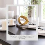 Twisted Hammered Ring Decorative Object – Aluminum Loop Sculpture & Statue Modern Home Decor Accent – Shelf Styling & Coffee Table Decor for Office & Living Room – 8", Gold - size: 7"