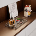 Serving Tray 5x10 Inch Decorative Serving Trays Small Acrylic Serving Platter Clear Appetizer Tray Small Utility Organizer for Keys, Jewelry, Nightstand & Desk, 1 Pack - size: 10" x 5" x 1"