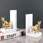 Decorative Bookends Creative Light Luxury Bookends Pure Copper Retro Book Reading Rack Desktop Storage Book Stand Ornaments Home Decorations Book Stopper/Holder