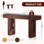 FURSUN 63" Console Table with 2 Drawers, Slim Entryway Table for Hallway, Narrow Sofa Table Behind Couch, Farmhouse Long Wood Accent Table for Foyer & Living Room, Dark Walnut - color: Dark Walnut