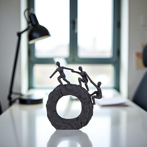 Abstract Sculptures - Living Room and Office Dynamic Climbing Wall Character Decoration, Black Statue 7x8x1.5 inches Elegant Black Home Decoration Gift Creativity - color: Round Climbing