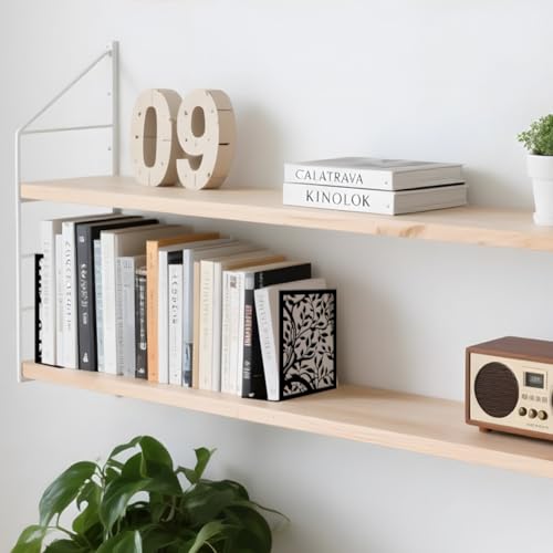 2pcs Book Ends Vines Plants Metal Large Bookends Leaf Heavy Duty Non-Slip Tree Book Ends Decorative Reading Black Book Stoppers for Shelves Back to School - style: Vines Plants,Leaf