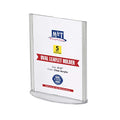 M&T Displays Double Sided Oval Clear Acrylic Leaflet Holder 5x7 inch Pocket Desktop Table Stand Desk Organizer Menu Advertising Flyer for Restaurant Hotel Office (5 pack) - size: 5x7