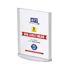 M&T Displays Double Sided Oval Clear Acrylic Leaflet Holder 5x7 inch Pocket Desktop Table Stand Desk Organizer Menu Advertising Flyer for Restaurant Hotel Office (5 pack) - size: 5x7
