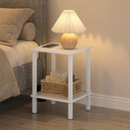TUTOTAK End Table, Side Table, Nightstand, 2-Tier Storage Shelf, Sofa Side Table for Small Space, Living Room, Bed Room V1TB01BW034 - color: Pure White