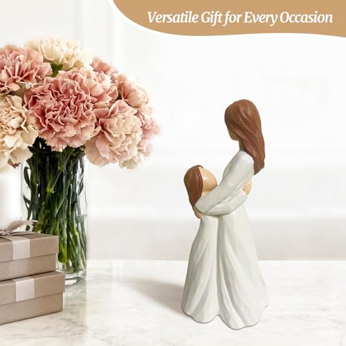 Mother Daughter Embracing Resin Figurine, 6" H,Sentimental Gifts for Mom & Daughter, Birthday Wedding Mother's Day Heartfelt Keepsake Decor - style: Embrace