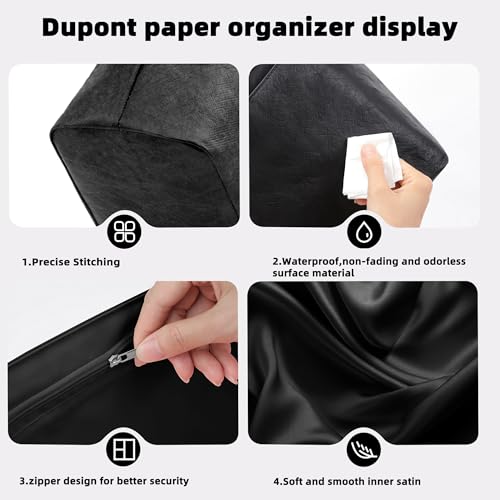 DGAZ Lightweight Purse Organizer Insert for The Row Ns Parker Tote S/M/L, Silk DupontPaper Inner Bag for Luxury Bag (Small, Black) - color: Black, size: Small