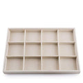 Oirlv Stackable 12 Girds Jewelry Trays Jewelry Storage Tray Showcase Display Organizer(13.8" X 1.4"X 9.4") - size: 12 Grids