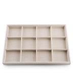 Oirlv Stackable 12 Girds Jewelry Trays Jewelry Storage Tray Showcase Display Organizer(13.8" X 1.4"X 9.4") - size: 12 Grids