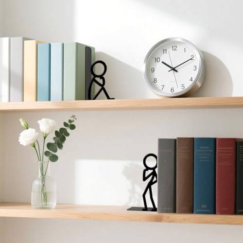 Metal Bookends Thinker Bookends Decorative Cute Book Ends for Shelves Bookshelf Home Office Desk Reading Decor Bookshelf Decor for Book Lovers Gift - style: Thinker Decorative Bookends