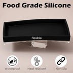 Bathroom Tray, 7.87" Small Silicone Bathroom Vanity Tray Holders Organizers Black Silicone Trays for Bathrooms Counter, Kitchen Soap Trays, Accessories Countertop