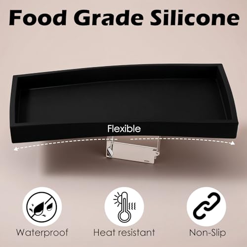 Bathroom Tray, 7.87" Small Silicone Bathroom Vanity Tray Holders Organizers Black Silicone Trays for Bathrooms Counter, Kitchen Soap Trays, Accessories Countertop
