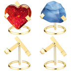 Shimeyao 4 Pcs Metal Crystal Heart Stone Stand Crystal Ball Holder Rock Display Stand Mineral Specimen Display Easel Holder for Gemstones Fossils Agate Slabs Plates(Gold,2 x 2.36 x 2.56 Inch) - color: Gold, size: 2 x 2.36 x 2.56 Inch