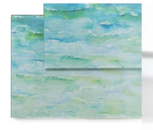 Boston International Charcuterie Board Tempered Glass Serving Tray for Cheese, Meats & Snacks Platter for Kitchen & Entertaining, Small 12" x 8", Ocean