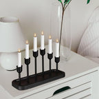 6arms Candle Holder for Taper Candle,Black Metal Holders, for Bathroom, Dining Table, Home Decor, Candle Stand… - size: taper's 6arms