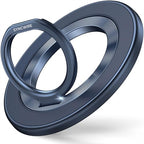 SYNCWIRE Magnetic Phone Ring Holder for MagSafe, 360° Rotation Cell Phone Grip Stand Finger Ring Kickstand Two-Sided Magnet Compatible with iPhone 17 Pro Max 16 15 14 13 12 MagSafe Accessories - color: Single Ring-1PCS-Titanium Blue