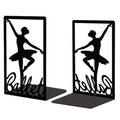 Peacoblue Metal Bookends for Shelves, Modern Decorative Heavy Duty Study Book Support Stoppers for Office, Desk, Shelf, Room 5.3"x4.3"x7.9" Cast Iron Simple Tall Bookends, 1 Pair (Ballerina) - style: Ballerina