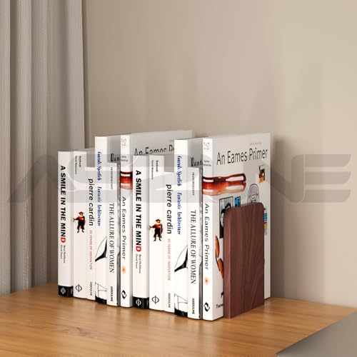 Book Ends,2Pairs Bookends Square Heavy Duty Wooden Bookend - color: Square Blackwalnut, size: 2Pair
