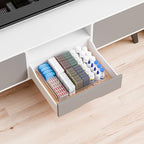 Yieach Expandable Desk Drawer Organizer Tray,1.8 Inch High Junk Drawer Organizer for Kitchen,Clear Shallow Office Drawer Organizers With 10 Compartments for Pencil,Pen,Office Supplies and Accessories - size: M-9.3 to 15.6x12.6x1.8 In