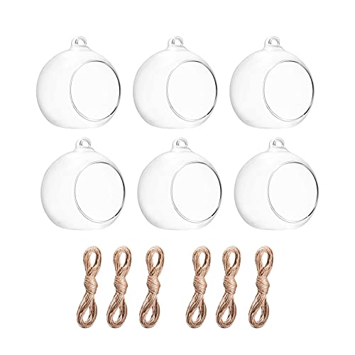 Hanging Candle Holder, Globe Tea Light Holder, Hanging Vase, Terrarium, Orbs Container, Micro Landscape DIY for Home, Office, Wedding (3.15" 6Pcs) - color: 3.15" 6pcs