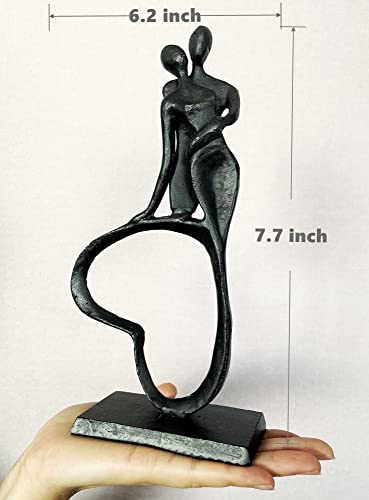 Eternal Love Cast Iron Sculpture, Romantic Couple Statue, Modern Metal Art, Wedding Anniversary Engagement Valentine's Day Gift - style: Eternal Love