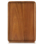 1 pcs 15"x 10" Solid Acacia Wood Serving Tray Rectangular Wooden Serving Platter Natural Wooden Board for Bar Coffee Party - size: 15x10 in