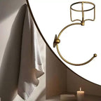 Gold Towel Holder with Elegent Candle Holder, for Bathroom Wall, Towel Hook Tower Ring,Vintage,Elegant for Home