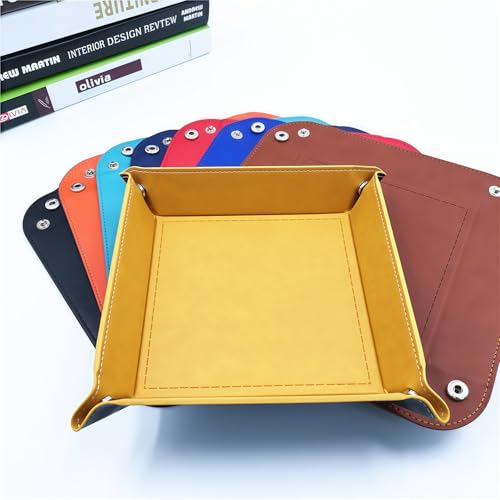 siduater Valet Tray Desktop Storage Organizer – Vegan Leather Catchall Tray Bedside Vanity Tray Nightstand Caddy Holder for Remote Controller, Watch, Keys, Phone, Wallet, Coin, Jewelry, Yellow - color: Yellow