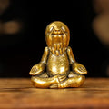 CHOVY Retro Handcrafted Meditating Sloth Statue - 100% Solid Brass Seated Sloth in Thoughtful Pose, Vintage Style Collectible Art Piece for Home & Office | Unique Gift for Nature Lovers - style: Meditating Sloth