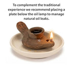 Herodian Cross Oil Lamp Replica – Authentic Biblical Terracotta Lamp from the Time of Jesus – Handmade Holy Land Artifact Gift - color: Herodian - Biblical Brown With Cross