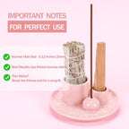 Palo Santo Sticks Holder, Multi-Purpose Handmade Ceramic Incense Burner for Palo Santo Incense Sticks, Sage Holder for Burning, Ash Catcher Tray for Meditation Yoga Room (Pink) - color: Pink
