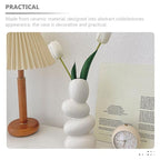 Abstract Ceramic Flower Vase Sculpture Decorative Floral Arrangement Pot for Bedroom Home Décor Modern Artistic Ceramic Vase for Living Room Display