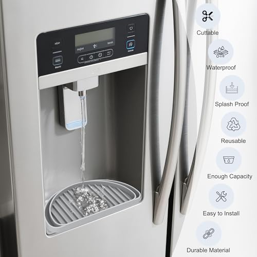 KindGa Refrigerator Drip Tray Catcher, Mini Fridge Drip Tray Protects Ice and Water Dispenser Pan,Fridge Spills Water Pad Catch Basin for Drainage 2 Pack (Semi-Circular,Grey) - color: Gray, size: 2 pack Semi-Circular Grey