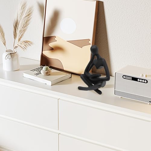 Reading Women Statue, Thinker Sculptures, Abstract Art Ornament, Modern Aesthetic Figurine Decoration, Suitable for Home Living Room Bedroom Office Shelf Table Desk Bookshelf Decor - color: Black Left, size: Small