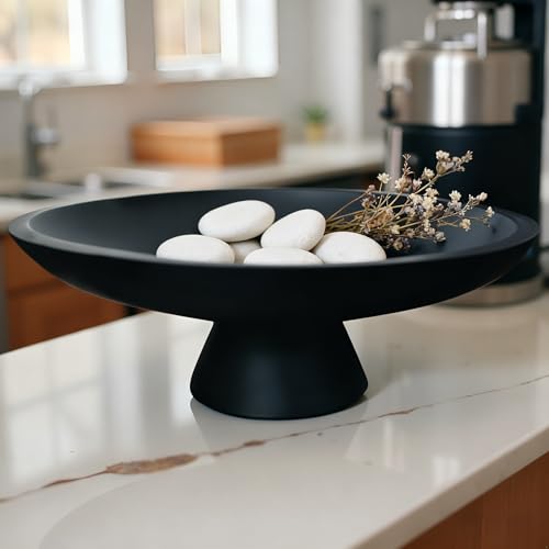 11.5" Large Decorative Bowl decor - Decorative Bowls for Home Decor,Modern Home Decor,Ruffle Decor key bowl,bowl for keys,Black - color: 11.42"Black