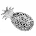 Chic Soap Dish, Pineapple Shape, Fluted Design, Decorative Ceramic Tray(Silver) - color: Silver