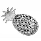 Chic Soap Dish, Pineapple Shape, Fluted Design, Decorative Ceramic Tray(Silver) - color: Silver