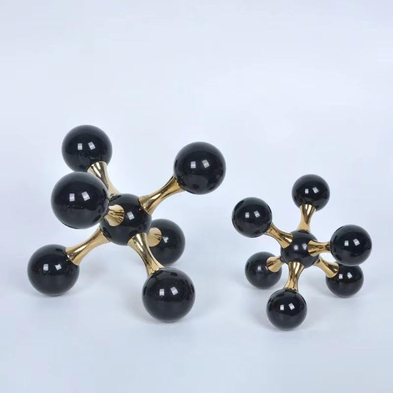 Luxurious Black Crystal and Alloy Molecular Ball Living Room Desktop Decoration Crystal Molecules, for Birthday Friends Gatherings, Home or Office Counter Decoration Accessories