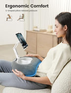 Lamicall Tablet Pillow Holder Kindle Stand - [360° Adjustable Arm][Snack Bowl] iPad Lap Holder, Kindle Accessories for Reading in Bed, iPad Stand with Bowl for 4.7-13" Tablet, E-Reader, iPhone - color: Gray