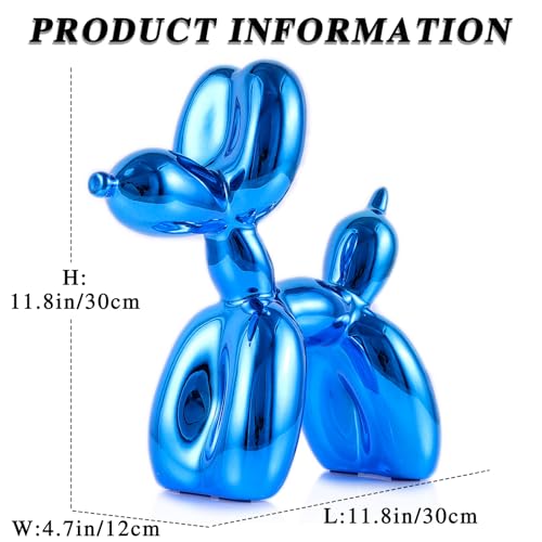 Balloon Dog Sculpture Modern Home Decor Collectible Figurines Funky Statues for Bedroom Trendy Animal Decor for Coffee Table Living Room Decor, 11.8*11.8*4.7inch, Blue - color: Blue, size: 11.8*11.8*4.7inch
