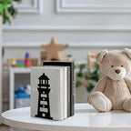 Peacoblue Metal Bookends for Shelves, Modern Decorative Heavy Duty Study Book Support Stoppers for Office, Desk, Shelf, Room 5.3"x4.3"x7.9" Cast Iron Simple Tall Bookends, 1 Pair (Lighthouse) - style: Lighthouse