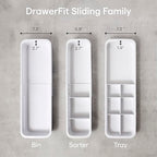YouCopia DrawerFit Sliding Drawer Tray with Adjustable Dividers, Expandable Kitchen Storage Organizer, Speckled White - style: Tray