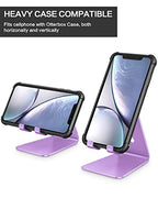 OMOTON Adjustable Cell Phone Stand, C2 Aluminum Desktop Phone Holder Dock Compatible with iPhone 15 14 13 Xs XR 8 Plus 7 6, Samsung Galaxy, Google Pixel, Android Phones, Purple - color: Purple