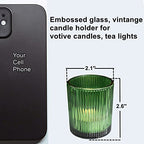 VOHO 12pcs Candle Holder Ribbed Glass, Green Votive Candle Holders for Wedding Party Table Centerpieces, Glass Tealight Candle Holder for Birthday Gift(2.1'' x 2.6'', Green) - color: Green