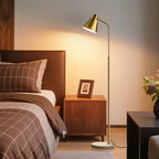 High-end Gold Brass Floor Lamp Bright 12W LED Light, Adjustable in Three Colors and Height, Electroplated Iron Lamp Post,Exquisite Craftsmanship,Standing Lamp for Living Room Bedroom Office Reading - color: Gold