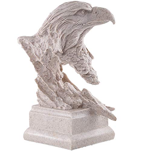 H&W Sandstone Bald Eagle Figurines - The USA's National Emblem - Statue Decoration for Home/Study/Living Room, Great Collectible Figurines, Best Gift for The Man, Sandstone Color (HH17-D4) - color: Bald Eagle