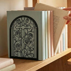 Bookends for Shelves, 2 Pcs Rose Flower Sword Design Book Ends Metal Decorative Bookends for Home Office and Library, Black - style: Rose and Sword
