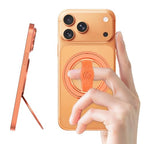 EWA MagOne 3rd Gen [Compatible with MagSafe] Phone Grip Stand with Finger Strap, Removable Magnetic Ring Holder Kickstand Loop for iPhone 17,16,15,14,13,12 Series (Cosmic Orange) - color: Cosmic Orange
