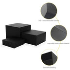 Metal Display Stands for Buffet Table - Black & White Cake Risers, Cupcake Stand for Wedding, Party, Catering Supplies, Elegant Food Risers for Displaywith 3Pcs Hollow Bottoms 6''x7''x8'' - color: Black